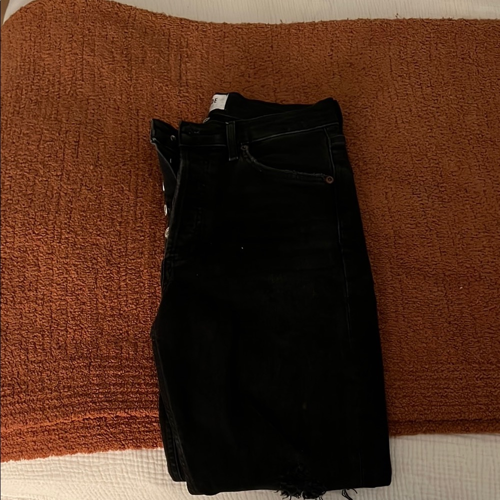 Agolde black Nico denim w distressed knees